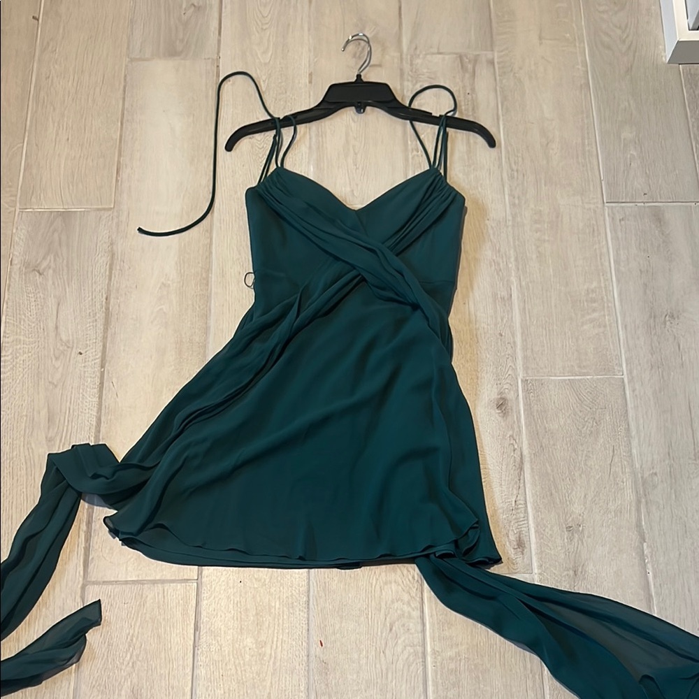Elegant Green Wrap Dress
